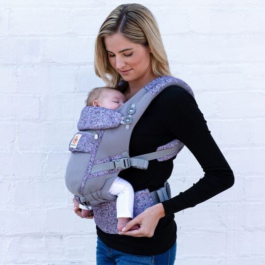 Porte Bébé - BreathBabyBag™ - Mauve Lavande - Merveilles des bébés